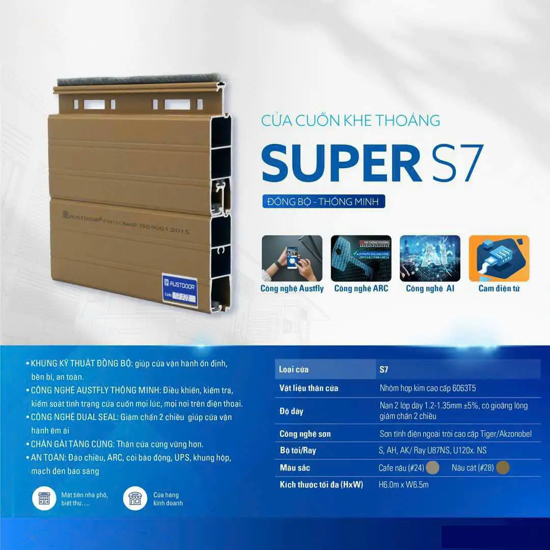 Cửa Cuốn Austdoor Khe Thoáng S7