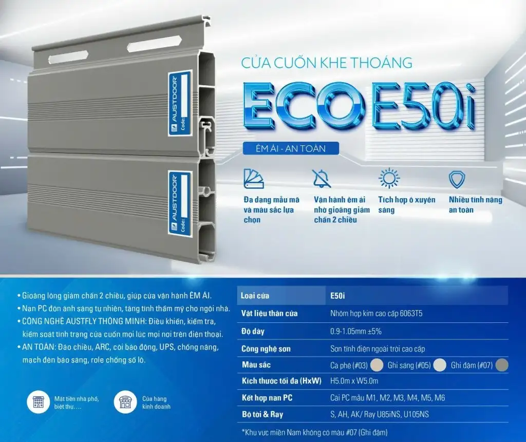 Cửa Cuốn Khe Thoáng Austdoor Eco E50