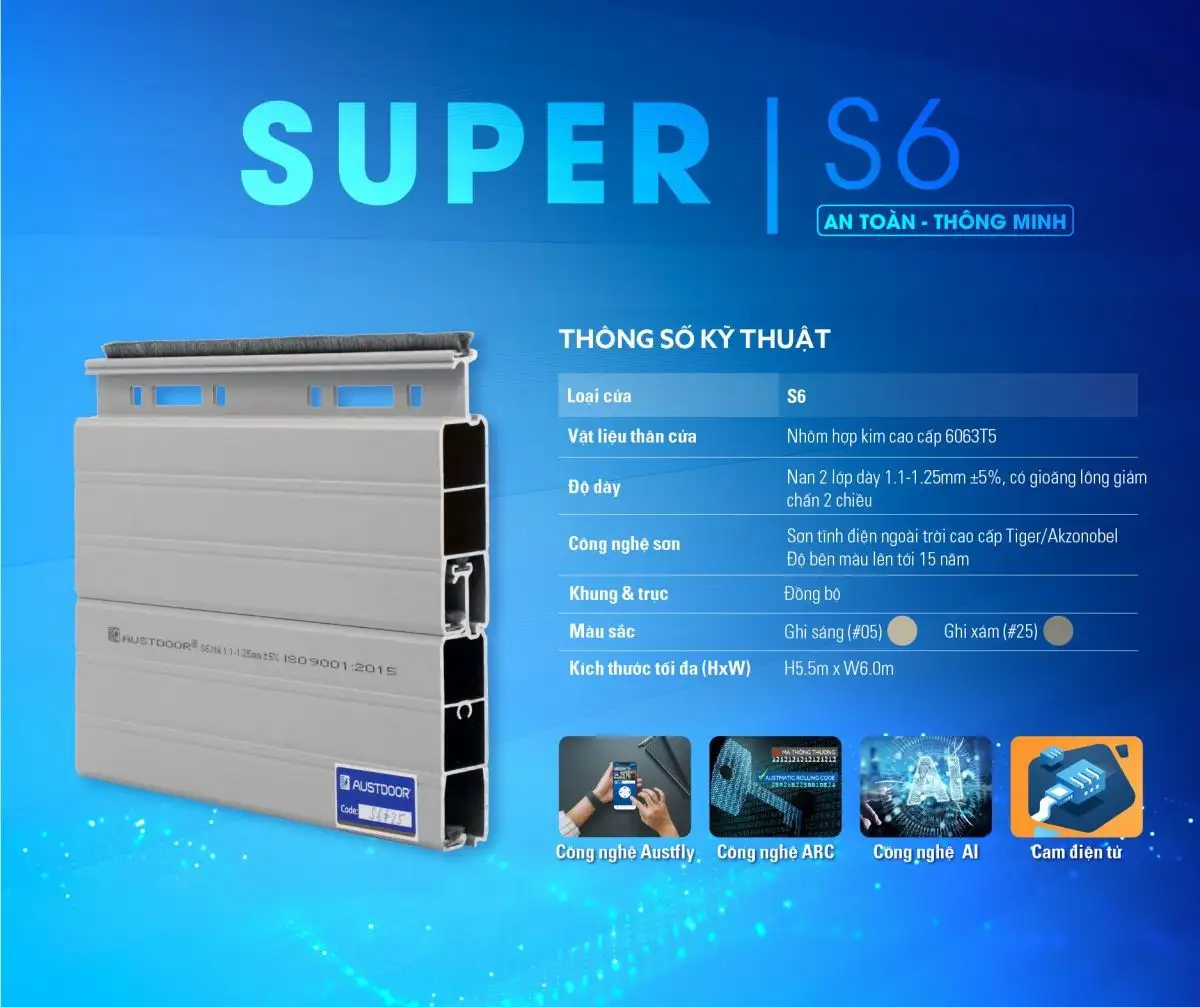 Cửa Cuốn Austdoor Khe Thoáng S6