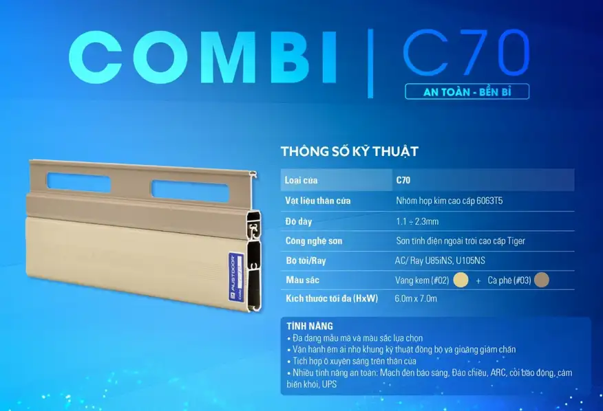 Cửa Cuốn Austdoor Siêu Thoáng C70A