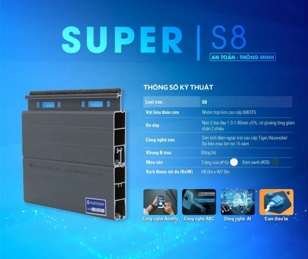 Cửa Cuốn Austdoor Khe Thoáng S8
