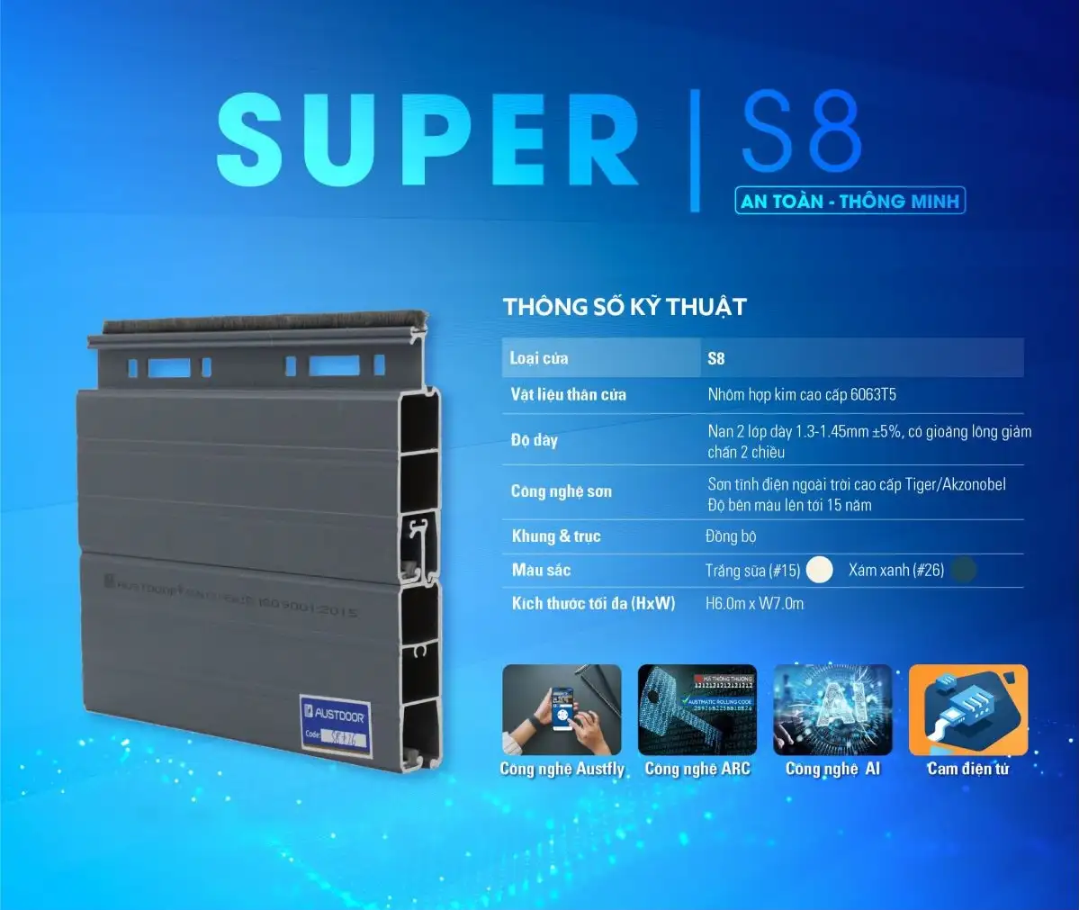 Cửa Cuốn Austdoor Khe Thoáng S8