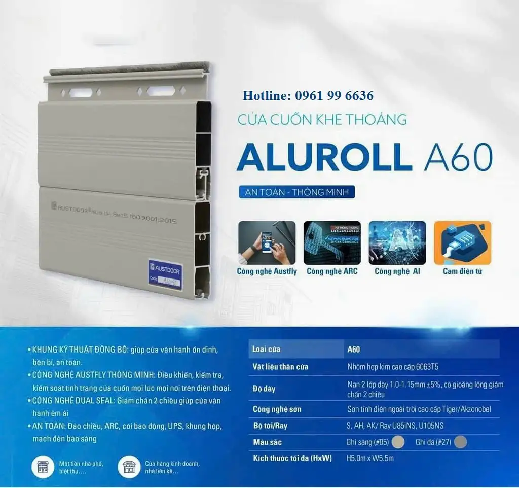 Cửa Cuốn Austdoor Khe Thoáng A60