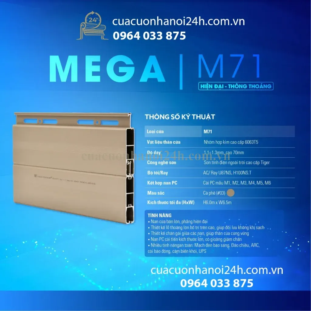 Cửa Cuốn Khe Thoáng Austdoor M71i