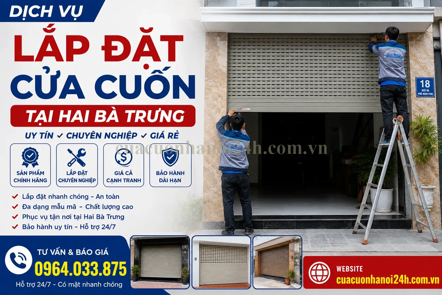 Lắp Đặt Cửa Cuốn Tại Hai Bà Trưng Trọn Gói, Thi Công Chuẩn Kỹ Thuật